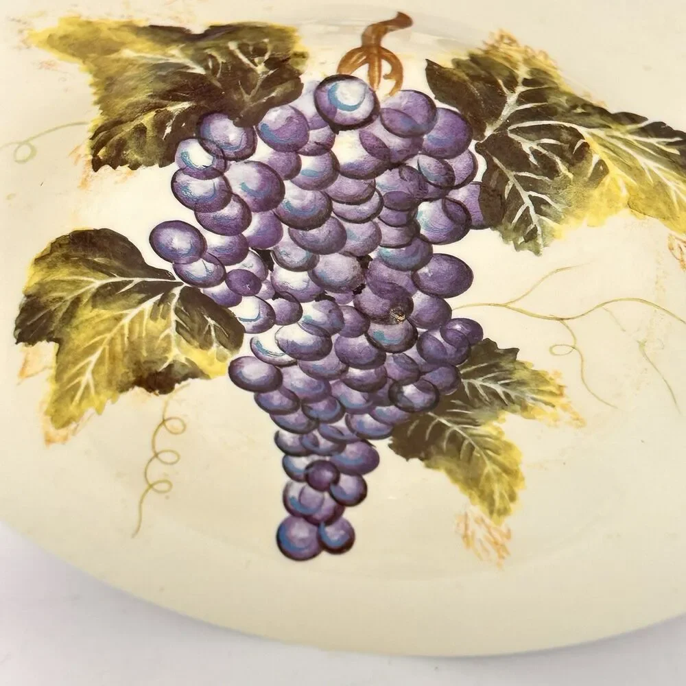 Tabletops Unlimited Cabernet Hand Painted Salad Plate Grape Tuscan Country 8.5
